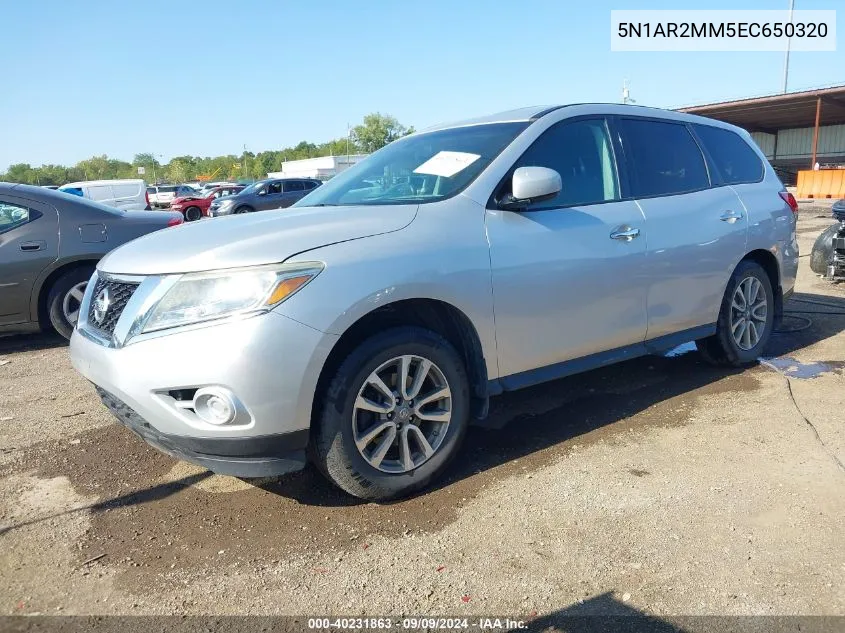 2014 Nissan Pathfinder S VIN: 5N1AR2MM5EC650320 Lot: 40231863