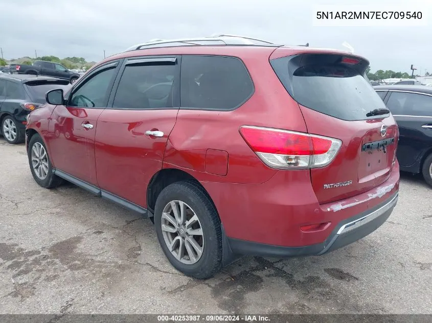 2014 Nissan Pathfinder Sv VIN: 5N1AR2MN7EC709540 Lot: 40253987