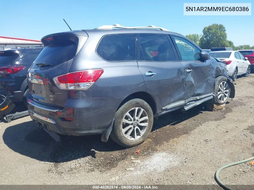 2014 Nissan Pathfinder Sl VIN: 5N1AR2MM9EC680386 Lot: 40262514