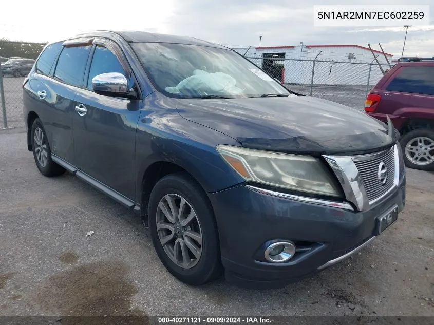 2014 Nissan Pathfinder S VIN: 5N1AR2MN7EC602259 Lot: 40271121