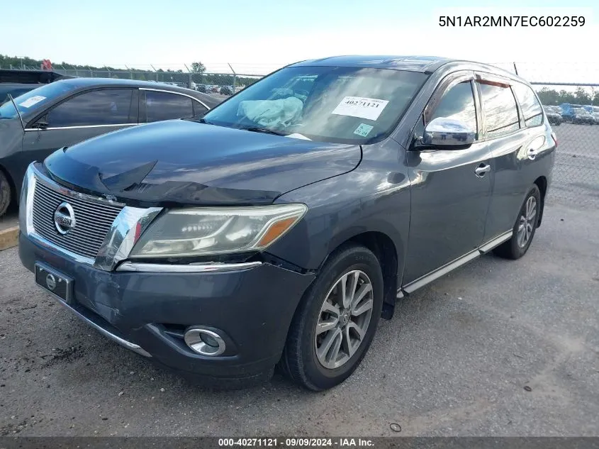 5N1AR2MN7EC602259 2014 Nissan Pathfinder S