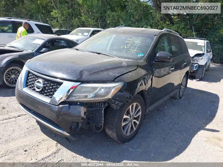 2014 Nissan Pathfinder Sv VIN: 5N1AR2MN8EC690027 Lot: 40272044