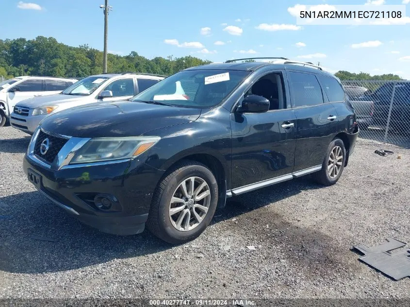 2014 Nissan Pathfinder S/Sv/Sl/Platinum VIN: 5N1AR2MM1EC721108 Lot: 40277747