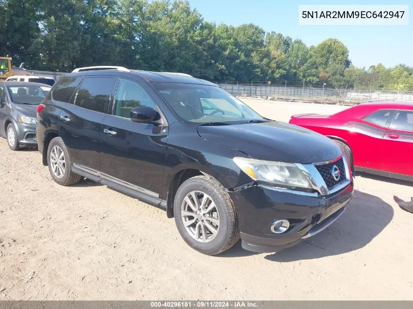 2014 Nissan Pathfinder S/Sv/Sl/Platinum VIN: 5N1AR2MM9EC642947 Lot: 40296181