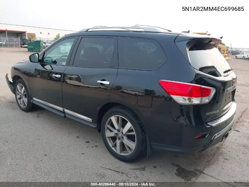 2014 Nissan Pathfinder S/Sv/Sl/Platinum VIN: 5N1AR2MM4EC699685 Lot: 40296440