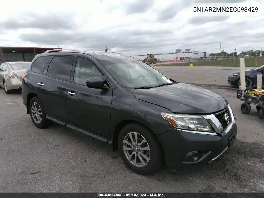 2014 Nissan Pathfinder Sv VIN: 5N1AR2MN2EC698429 Lot: 40307865