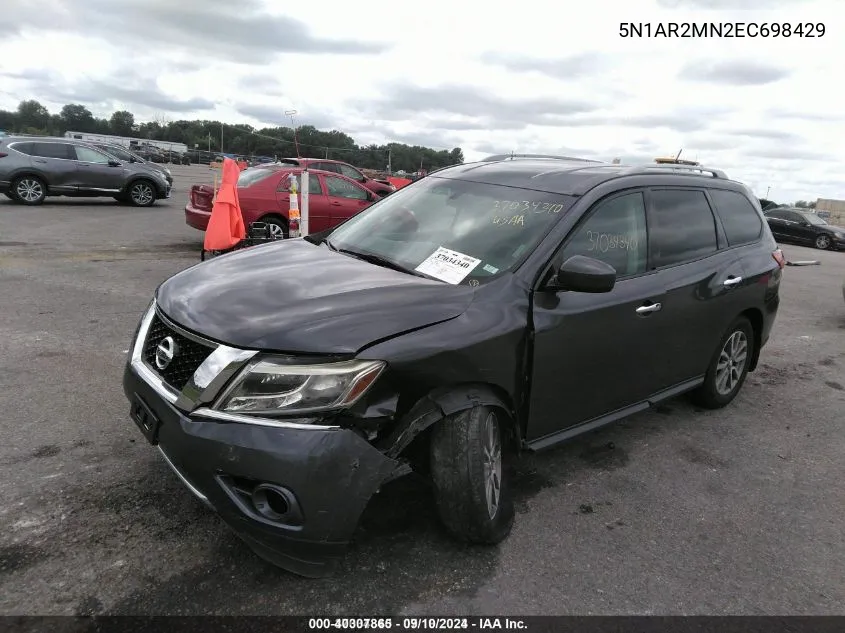 5N1AR2MN2EC698429 2014 Nissan Pathfinder Sv