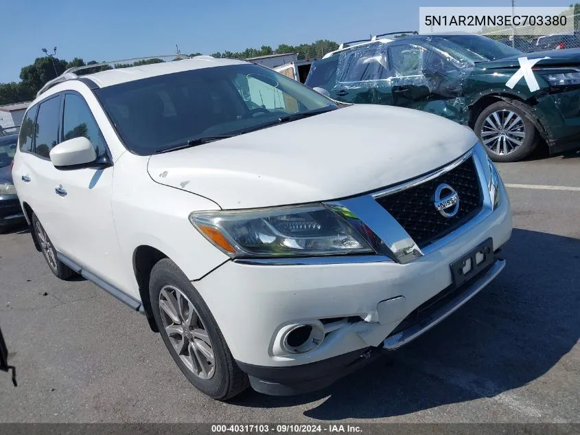 5N1AR2MN3EC703380 2014 Nissan Pathfinder Sv