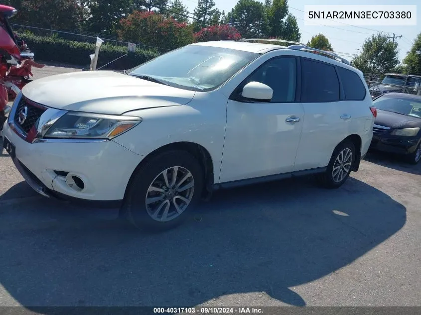 2014 Nissan Pathfinder Sv VIN: 5N1AR2MN3EC703380 Lot: 40317103