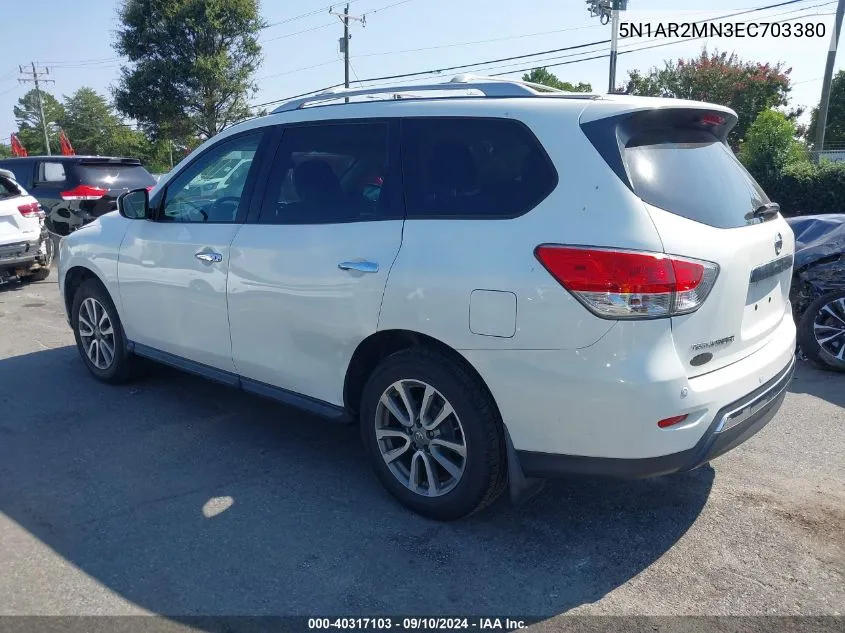 2014 Nissan Pathfinder Sv VIN: 5N1AR2MN3EC703380 Lot: 40317103