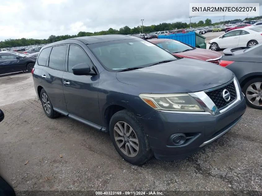 2014 Nissan Pathfinder S/Sv/Sl/Platinum VIN: 5N1AR2MN7EC622074 Lot: 40323169