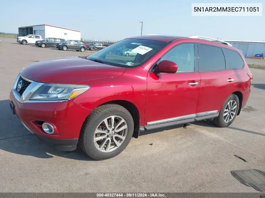 2014 Nissan Pathfinder Sl VIN: 5N1AR2MM3EC711051 Lot: 40327444