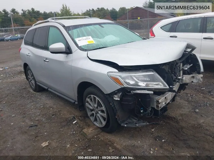 2014 Nissan Pathfinder S/Sv/Sl/Platinum VIN: 5N1AR2MM8EC639604 Lot: 40334881