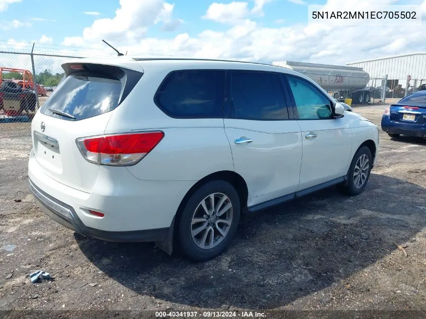 2014 Nissan Pathfinder S VIN: 5N1AR2MN1EC705502 Lot: 40341937