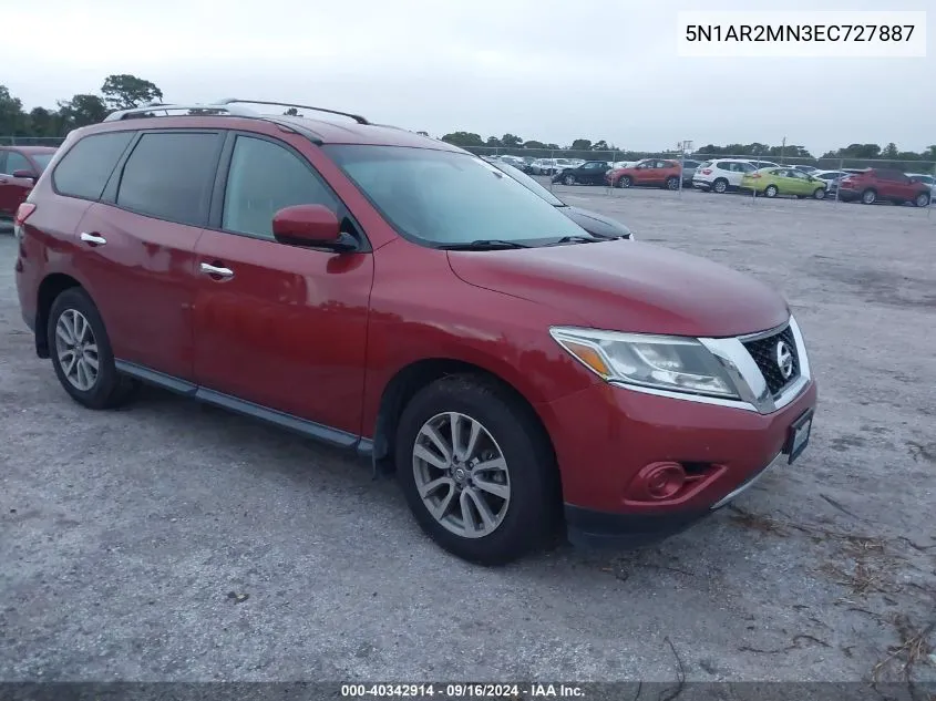 2014 Nissan Pathfinder S/Sv/Sl/Platinum VIN: 5N1AR2MN3EC727887 Lot: 40342914