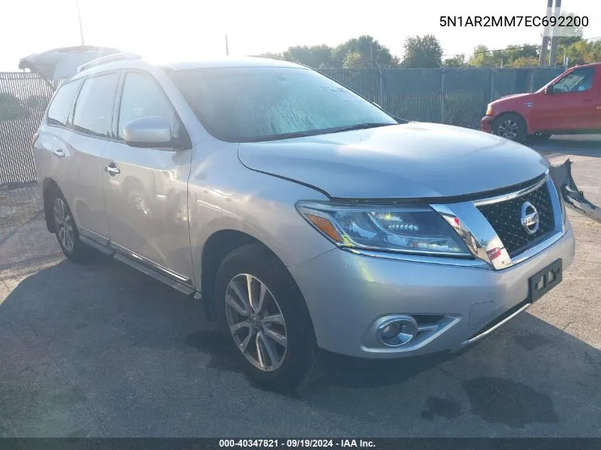 2014 Nissan Pathfinder Sl VIN: 5N1AR2MM7EC692200 Lot: 40347821