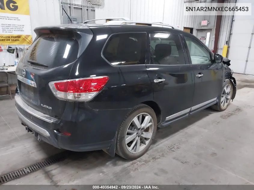 5N1AR2MNXEC665453 2014 Nissan Pathfinder S/Sv/Sl/Platinum