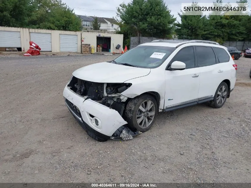 2014 Nissan Pathfinder Hybrid Platinum VIN: 5N1CR2MM4EC646378 Lot: 40364611