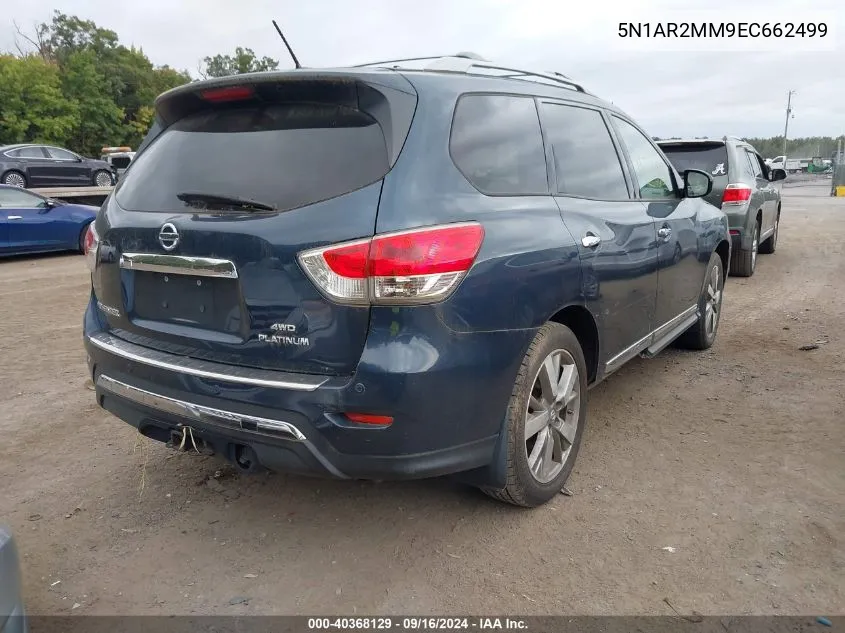 2014 Nissan Pathfinder Platinum VIN: 5N1AR2MM9EC662499 Lot: 40368129