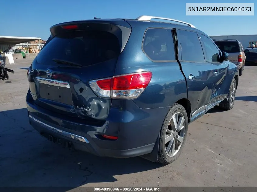 5N1AR2MN3EC604073 2014 Nissan Pathfinder Platinum