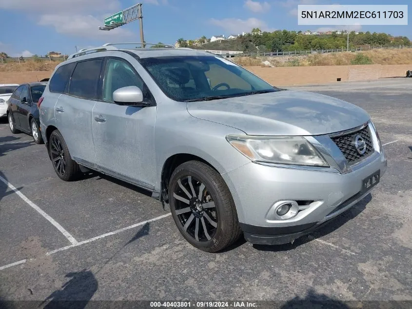 2014 Nissan Pathfinder Platinum VIN: 5N1AR2MM2EC611703 Lot: 40403801