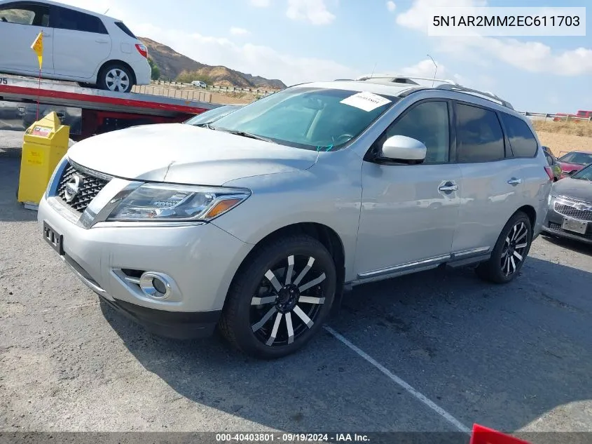 2014 Nissan Pathfinder Platinum VIN: 5N1AR2MM2EC611703 Lot: 40403801