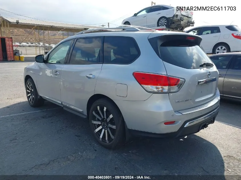 2014 Nissan Pathfinder Platinum VIN: 5N1AR2MM2EC611703 Lot: 40403801