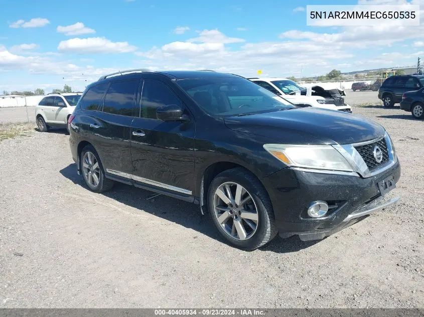 2014 Nissan Pathfinder S/Sv/Sl/Platinum VIN: 5N1AR2MM4EC650535 Lot: 40405934