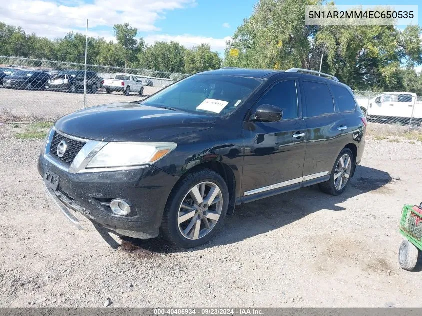 2014 Nissan Pathfinder S/Sv/Sl/Platinum VIN: 5N1AR2MM4EC650535 Lot: 40405934