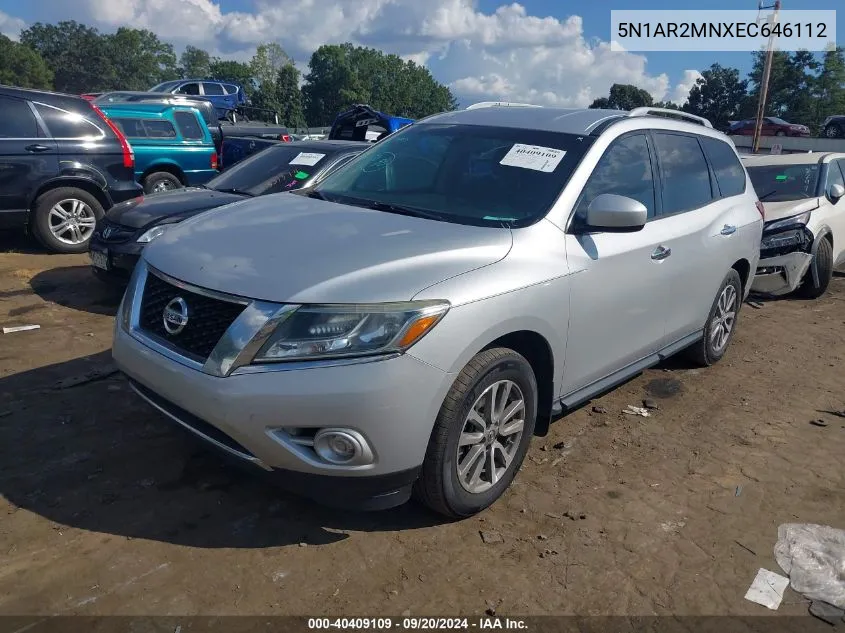 2014 Nissan Pathfinder Sv VIN: 5N1AR2MNXEC646112 Lot: 40409109