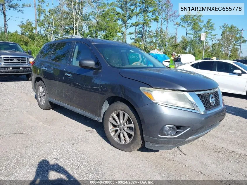 2014 Nissan Pathfinder Sv VIN: 5N1AR2MNXEC655778 Lot: 40430003