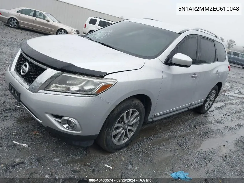 2014 Nissan Pathfinder S/Sv/Sl/Platinum VIN: 5N1AR2MM2EC610048 Lot: 40433574