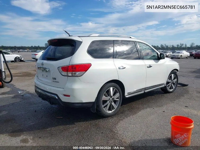 5N1AR2MN5EC665781 2014 Nissan Pathfinder S/Sv/Sl/Platinum