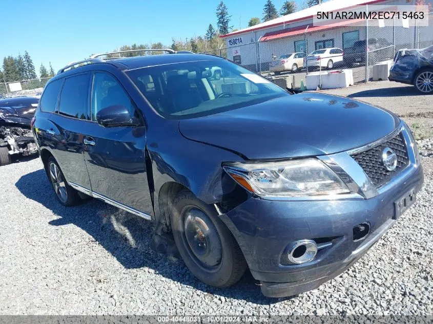 2014 Nissan Pathfinder Platinum VIN: 5N1AR2MM2EC715463 Lot: 40448031