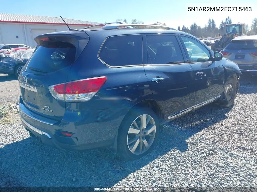 2014 Nissan Pathfinder Platinum VIN: 5N1AR2MM2EC715463 Lot: 40448031