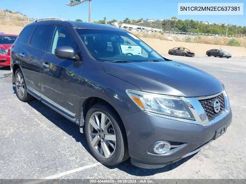 2014 Nissan Pathfinder Hybrid Hybrid/Sv/Sl/Platinum VIN: 5N1CR2MN2EC637381 Lot: 40449825