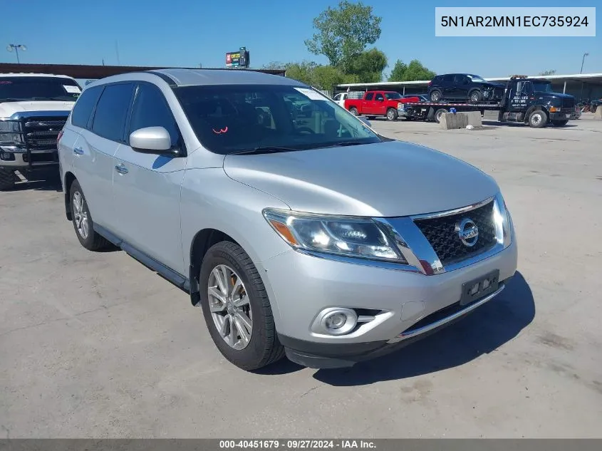 2014 Nissan Pathfinder S VIN: 5N1AR2MN1EC735924 Lot: 40451679