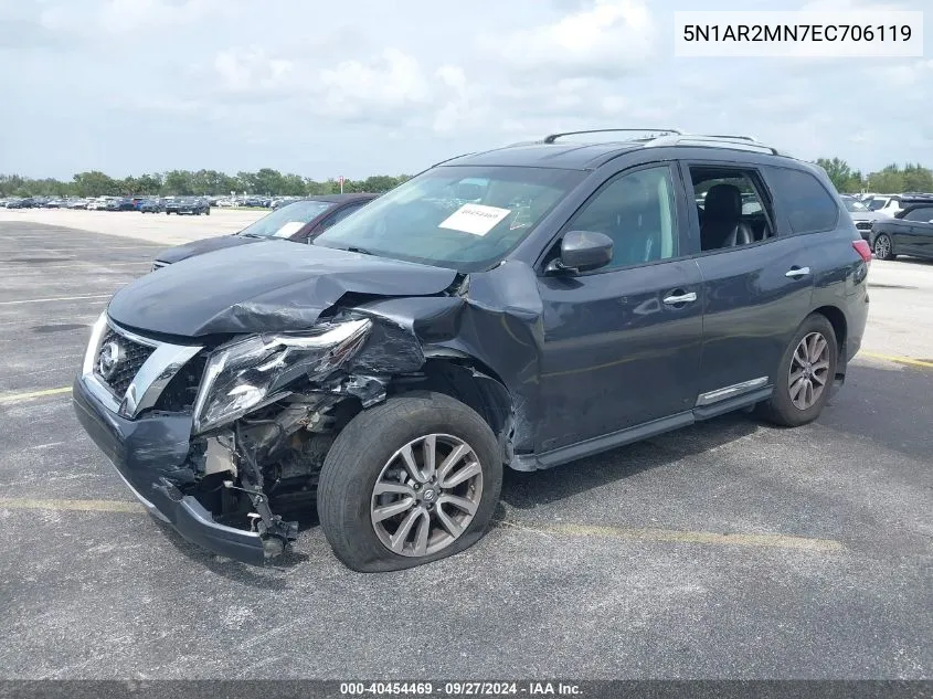 2014 Nissan Pathfinder Sl VIN: 5N1AR2MN7EC706119 Lot: 40454469