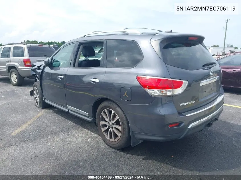 2014 Nissan Pathfinder Sl VIN: 5N1AR2MN7EC706119 Lot: 40454469