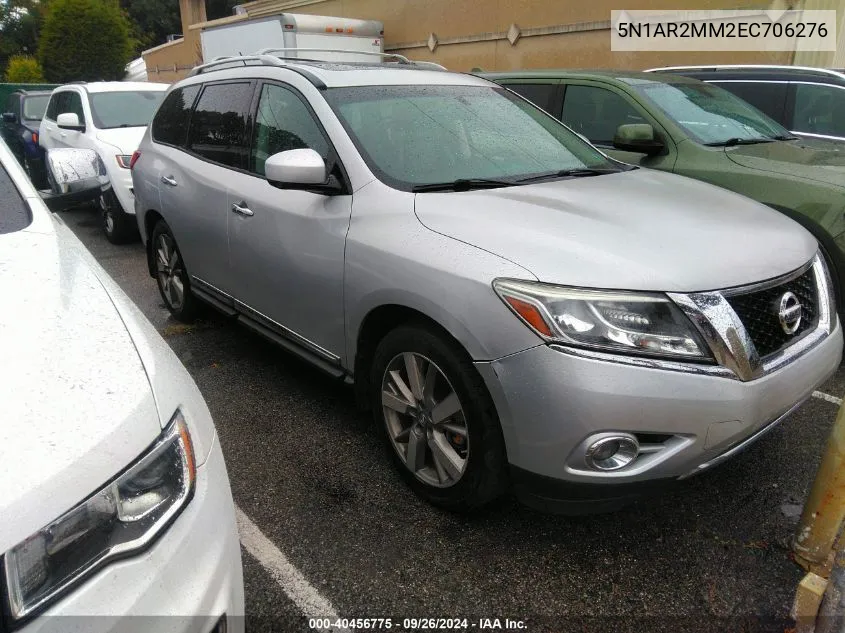 2014 Nissan Pathfinder S/Sv/Sl/Platinum VIN: 5N1AR2MM2EC706276 Lot: 40456775