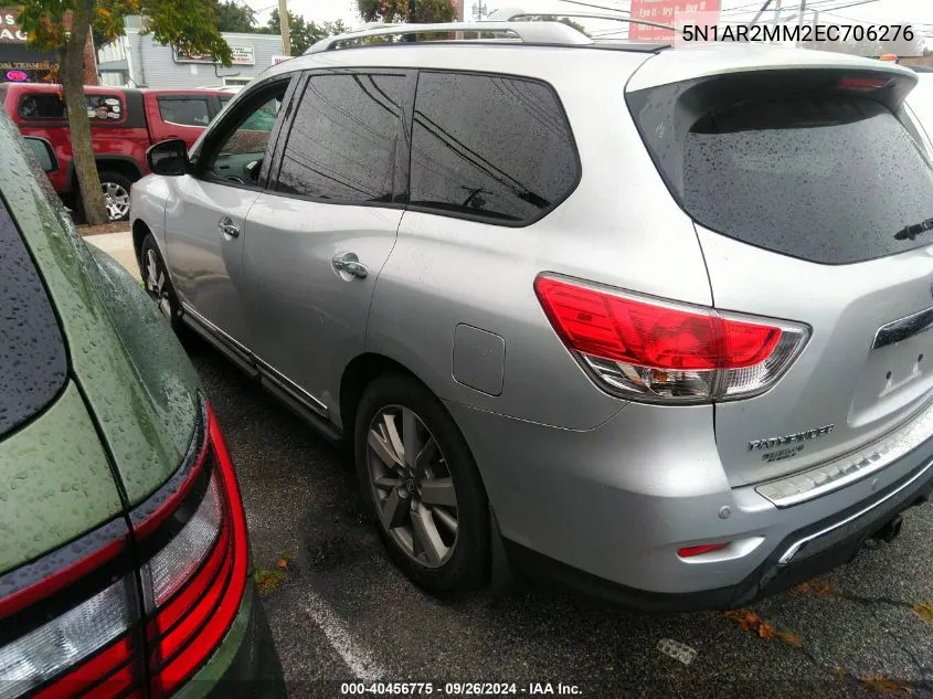 2014 Nissan Pathfinder S/Sv/Sl/Platinum VIN: 5N1AR2MM2EC706276 Lot: 40456775