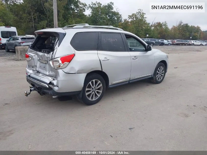 2014 Nissan Pathfinder Sl VIN: 5N1AR2MM4EC691196 Lot: 40458169