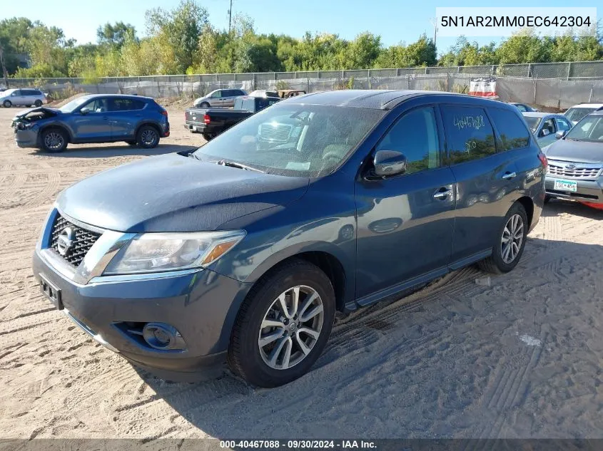 2014 Nissan Pathfinder S/Sv/Sl/Platinum VIN: 5N1AR2MM0EC642304 Lot: 40467088