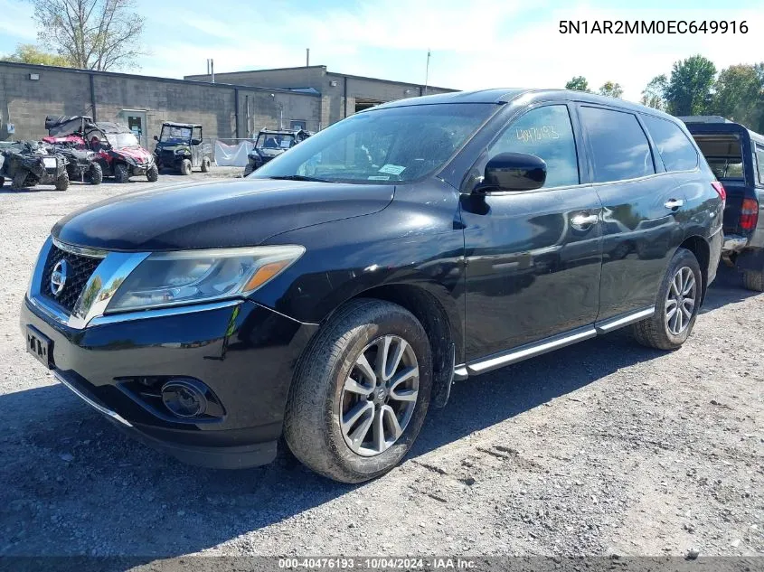 2014 Nissan Pathfinder S VIN: 5N1AR2MM0EC649916 Lot: 40476193