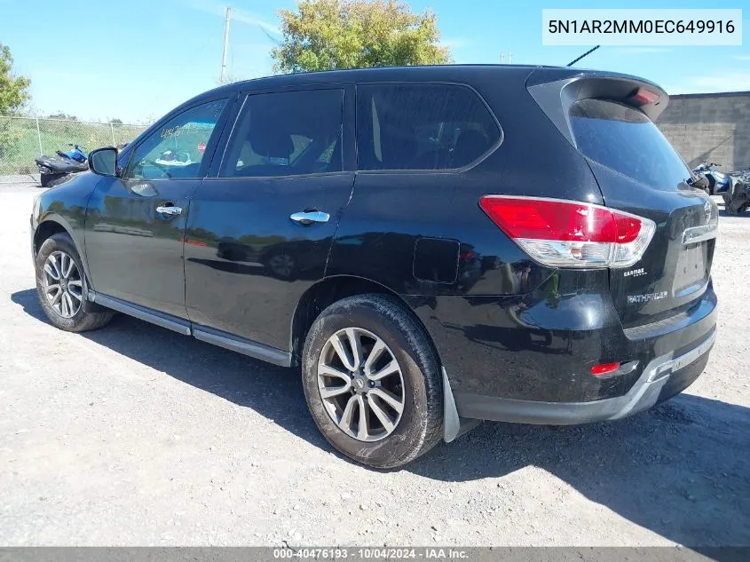 2014 Nissan Pathfinder S VIN: 5N1AR2MM0EC649916 Lot: 40476193