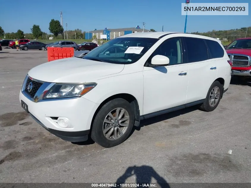 2014 Nissan Pathfinder S VIN: 5N1AR2MN4EC700293 Lot: 40479462