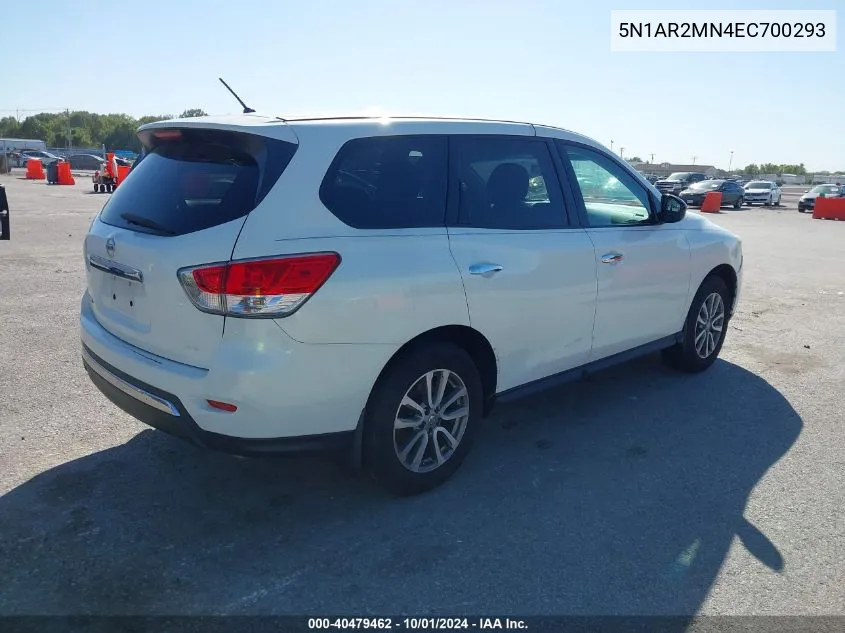 2014 Nissan Pathfinder S VIN: 5N1AR2MN4EC700293 Lot: 40479462