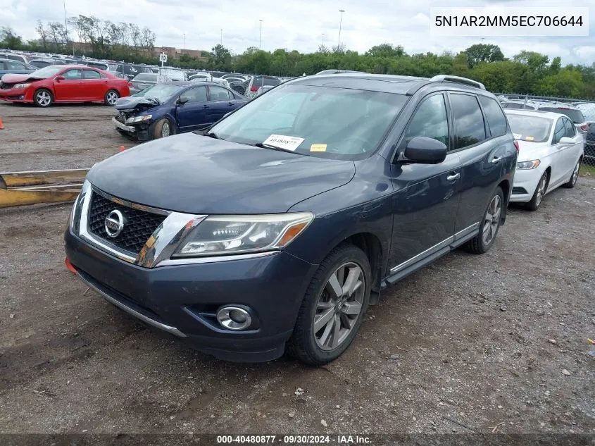 5N1AR2MM5EC706644 2014 Nissan Pathfinder Platinum