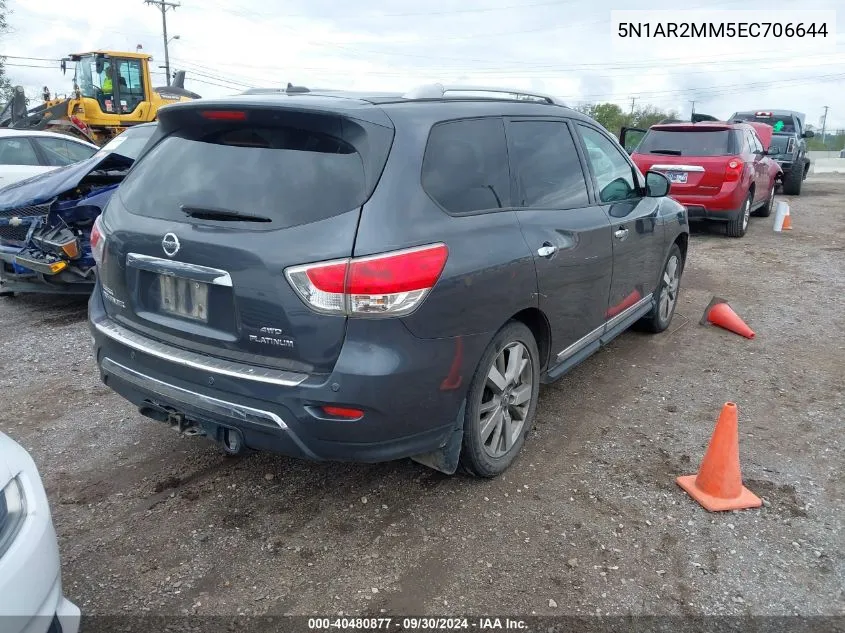 5N1AR2MM5EC706644 2014 Nissan Pathfinder Platinum