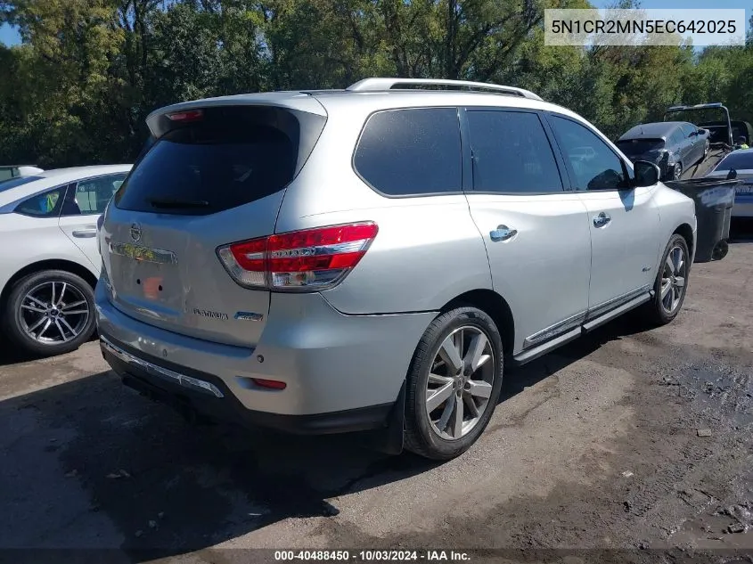 2014 Nissan Pathfinder Hybrid Platinum VIN: 5N1CR2MN5EC642025 Lot: 40488450